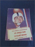 RARE 1951 NFL CHAMPIONSHIP PROGRAM RAMS BROWNS