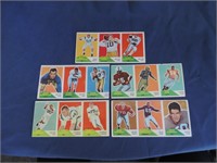 5 3 CARD UNCUT PANELS 1960 FLEER FOOTBALL CARDS