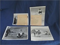 LOT OF 4 VINTAGE WIRE SERVICE BASEBALL PHOTOS