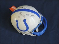 LENNY MOORE AND ART DONOVAN SIGNED COLTS MINI HELM