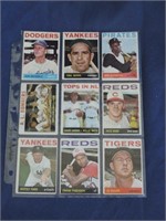 9 1964 TOPPS STAR CARDS W/CLEMENTE ETC..