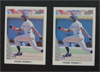 LOT OF 2 1990 LEAF FRANK THOMAS ROOKIE CARDS