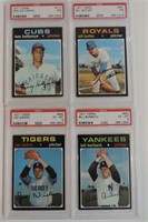 LOT OF 4 1971 TOPPS GRADED CARD LOT 3 HIGH # 'S