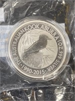2015 Australia Silver Kookaburra 1 oz .999 Silver