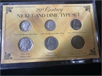 20th Century Nickel and Dime Typeset