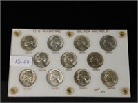 1940s U.S. Wartime silver nickels