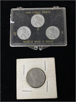1943 steel cents World War II issue & queen