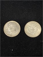 1968 & 1665 U.S. Half dollar coins