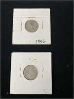 1953 & 1956 Canadian 10 cents
