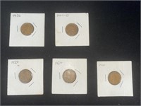 1936,1924,1936,1944,1941 U.S. penny