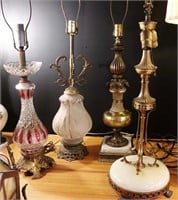 Group of Four Vintage Lamps
