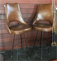 Pair of Naugahyde Bar Chairs
