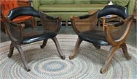 Pair of Black Savonarola Chairs