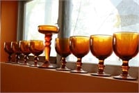 Amber Glass Goblets