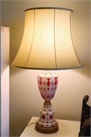Bohemian Cased Glass Table Lamp