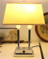 Chrome Double Library Lamp