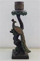 Resin Peacock Candle Stand 15"