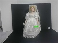 Porcelain wedding doll 18"