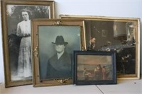 Group of 4 Antique Pictures & Prints