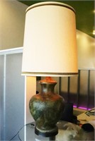 1970s Green Pottery Lamp