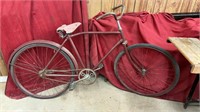 Vintage red bicycle. Seat needs to be replaced,