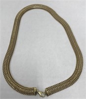 Gold over sterling vermeil woven link necklace 18