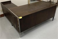 L Shaped desk made of pressboard some damage