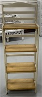 Wooden shelving unit measures 20 x 58”