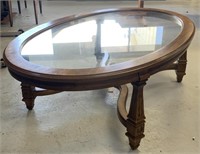 Pennsylvania House glass oval coffee table