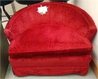 Retro chair- Red upholstered-  3' W x 26" H