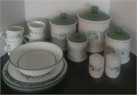 Kitchen Ivy pieces- canister set, S&P shaker,