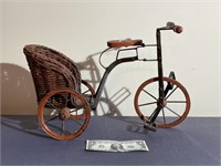 Decorative Metal and Wicker Tricycle
