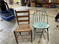 2 Early Wooden Chairs