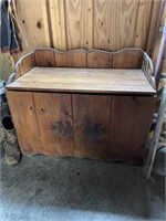 Vintage Pine Blanket Chest with Contents