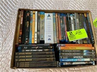 box of misc. dvd's star wars, star trek and more