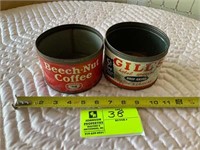 2 coffee tins no lids 3.5t