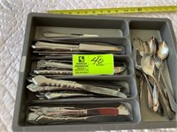 tray with flatware assorted patterns