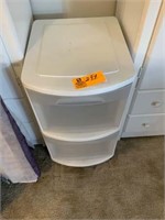 2 drawer storage unit with casters 15 x 19 x 27"t