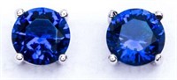 Round 3.00 ct Sapphire Solitaire Earrings