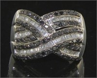 Natural 1.10 ct Black & White Diamond Ring