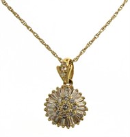 14kt Gold 1.00 ct Baguette Diamond Necklace