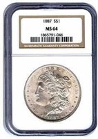 1887 - MS64 Morgan Silver Dollar