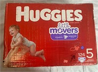 HUGGIES LITTLE MOVERS SIZE 5 124- COUNT DISPOSABLE