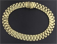 14kt Gold Rolex Style 7.5" Diamond Bracelet
