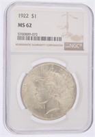 1922 - MS62 Peace Silver Dollar