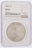 1925 - MS62 Peace Silver Dollar