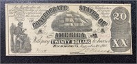 Series 1861 Choice UNC $20 Confederate States Note