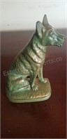 Brass dog bookend