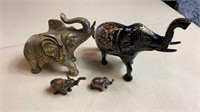 Collection of Brass Elephant Figurines