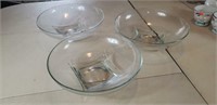 3 glass bowls